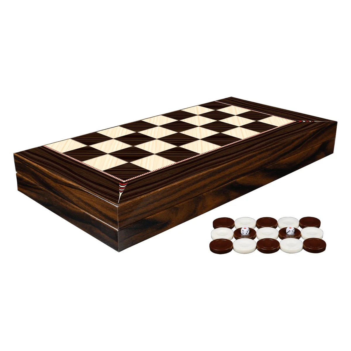 We Games Luxury Walnut Tree-trunk Backgammon Set - 19 Inches