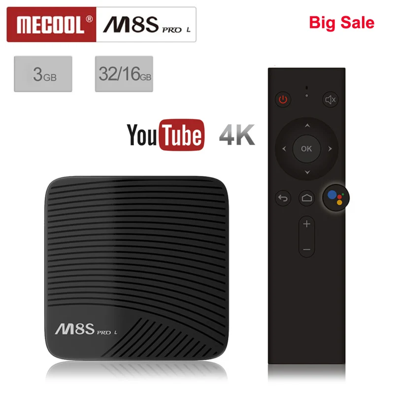Mecool M8S PRO L ТВ приставка Android 7 1 смарт Amlogic S912 Cortex A53 процессор Bluetooth 4K голосовой пульт