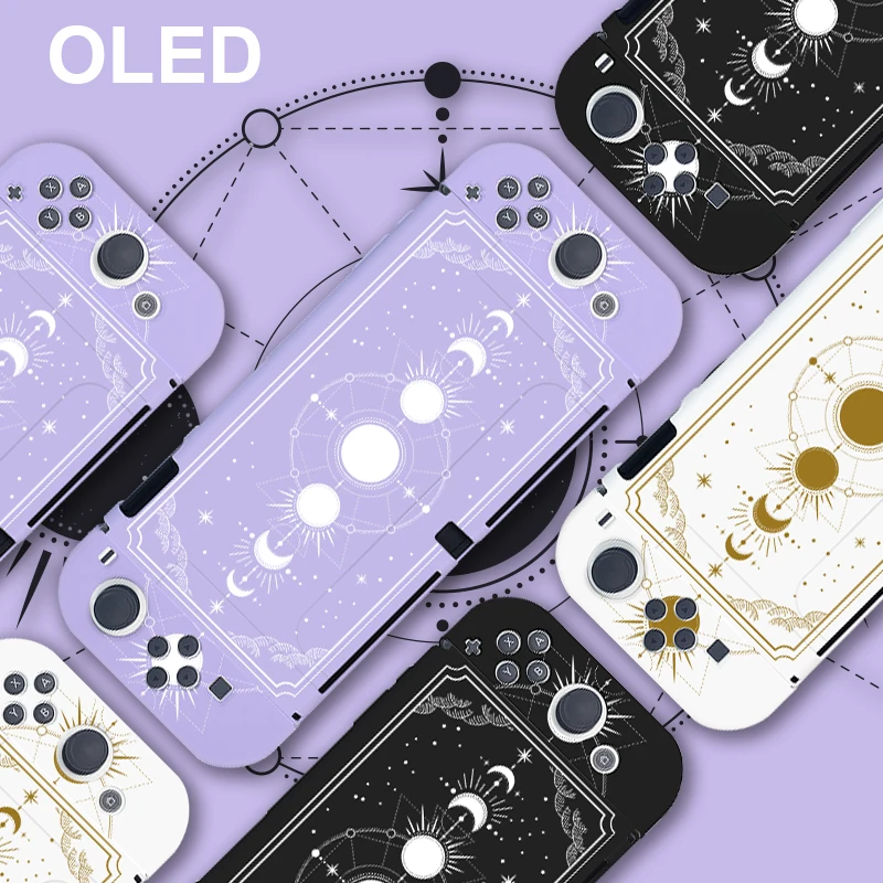 Aesthestic Black Moon Phase Funda Nintendo Switch Custodia Protettiva Oled Custodia Morbida In Tpu Controller Joycon Accessori Da Gioco