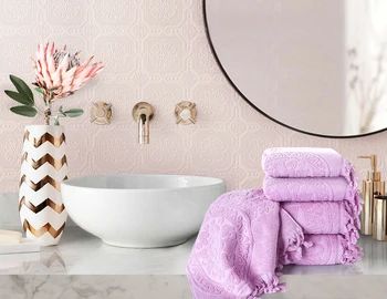 

Set of 4 towels Giselle color: Lilac (50x90 cm-2 pcs, 70x140 cm-2 pcs)