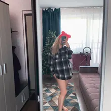 Oversized Shirts Clothing Tops Button Female Blouse Long-Sleeve Toppies Vintage Plus-Size