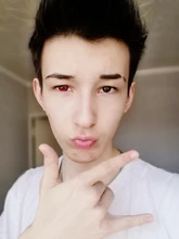 2 unids/par-lentillas de colores para disfraz de Halloween, lentes de contacto para ojos de Anime, colores para Cosplay, Rojo