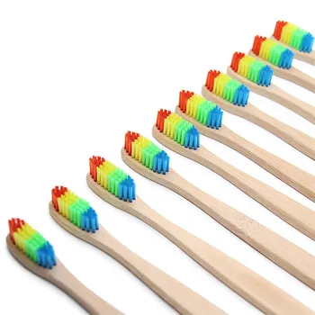 

1 PcsToothbrush Natural Bamboo Handle Rainbow Whitening Soft Bristle Durable Bamboo Toothbrush Environmental Tooth Oral Care