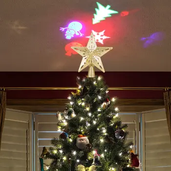 

Christmas Tree LED Top Rotating Snowflake Projector Gold