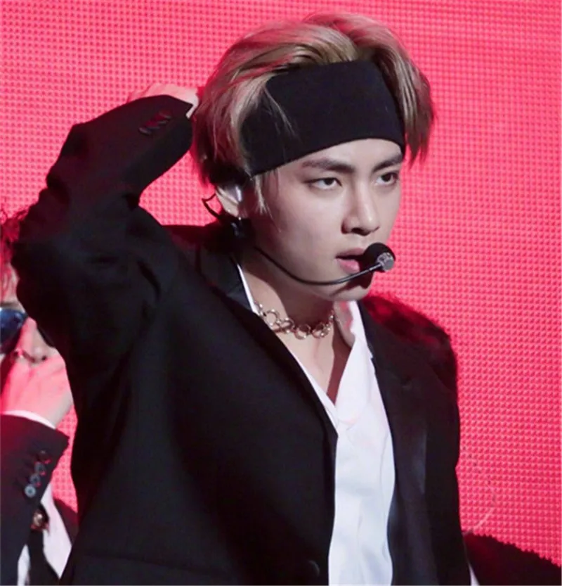 BANGTAN BOYS Kim Tae Hyung повязка на голову эластичная массивная резинка для волос модная V повязка на голову для йоги Spa повязка на голову HFF046