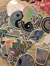 Pegatinas de grafiti para portátil, pegatinas de estilo holográfico láser, para equipaje de guitarra, nevera, pegatina moderna impermeable, juguete clásico para niños, 10/30/50 Uds.