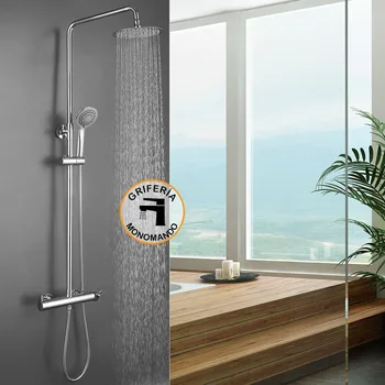 

Kibath Column single lever shower extra long TOR extensble from 100 to 150cm .. Handle and sprayer round