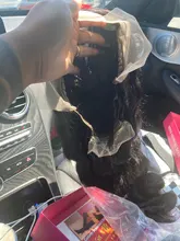 Barato 180 densidad de la Peluca de la onda del cuerpo transparente pelucas de encaje de la onda del cuerpo de la peluca con malla frontal 28 pulgadas T parte brasileño ondulado Peluca de cabello humano