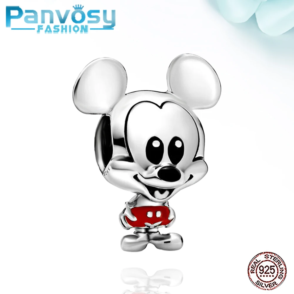 

2020 New Cartoon Mickey Charm DIY Bead 925 Sterling Silver Jewelry Making Fit Pandora charms silver 925 Original Bracelet Gifts