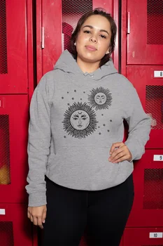 

Angemiel Wear Stars And Suns Gray Women 'S Hooded Sweatshirt