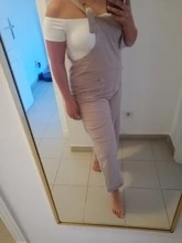 Monos holgados de algodón y lino para mujer, mono de bolsillos, pantalones recortados de camal ancho, 2020