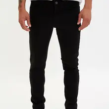 Дефакто мужские черные эластичные мужские джинсы, хлопковые джинсовые штаны, свободные брюки, новая мода, Мужская одежда, новинка-L6674AZ19AU