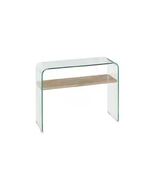 

Console Doria modern glass shelf in oak.