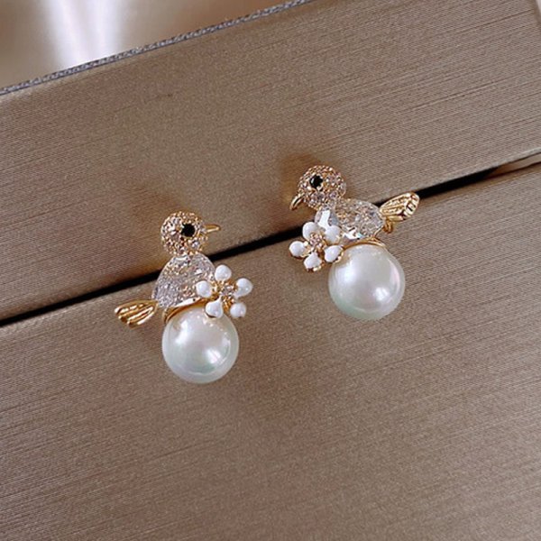 Korean Trendy Rhinestone Flowers Drop Earrings For Women Crystal Flower Moon Earring Elegant Female Temperament Jewelry