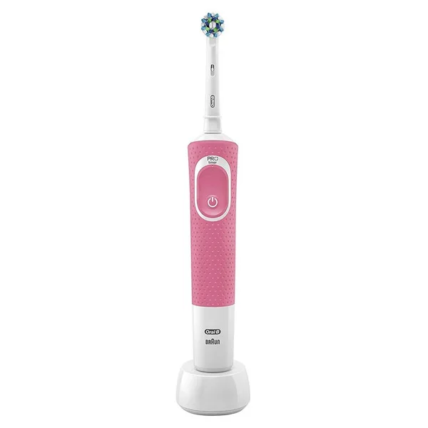 Электрическая зубная щетка Oral-B Vitality D100 Cross Action белый розовый | Красота и здоровье