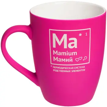 

Mug "мамий" C coated soft-touch, bright-pink (fuchsia)