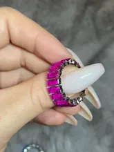 Anillos blancos de cristal de arcoíris bohemios para mujer, Baguette brillante de moda, Circonia cúbica, anillo de piedra, joyería para fiesta y boda
