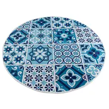Antdecor синий круглый коврик для ванной 4" 100 см