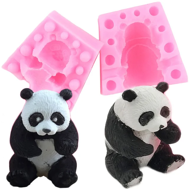 3D Panda Szilikon Penész Szappan Gyertya Penészek Csokoládé Fondant Sütemény Díszítő Szerszámok Mousse Tészta Desszert Sütő Kiegészítők
