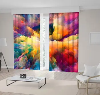 

Curtain Color Explosion Colorful Clouds Space Abstract Design Creative Artwork Yellow Pink Blue