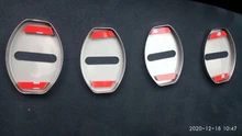 LQY 4pcs Car Door Lock Buckle cover car sticker car accessories For Octavia FABIA KAMIQ