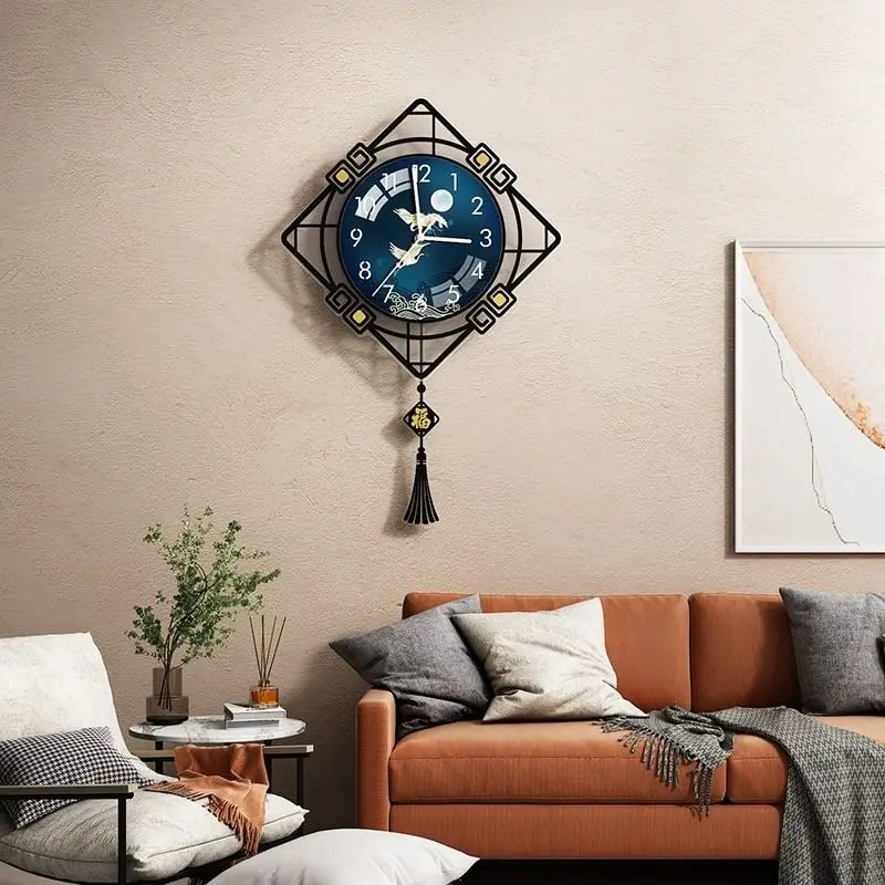 

Curly Premium Dangle Pendulum Wall Clock Large Size Bright Unbreakable Glass Modern Designed Indoor Design Suitable For
