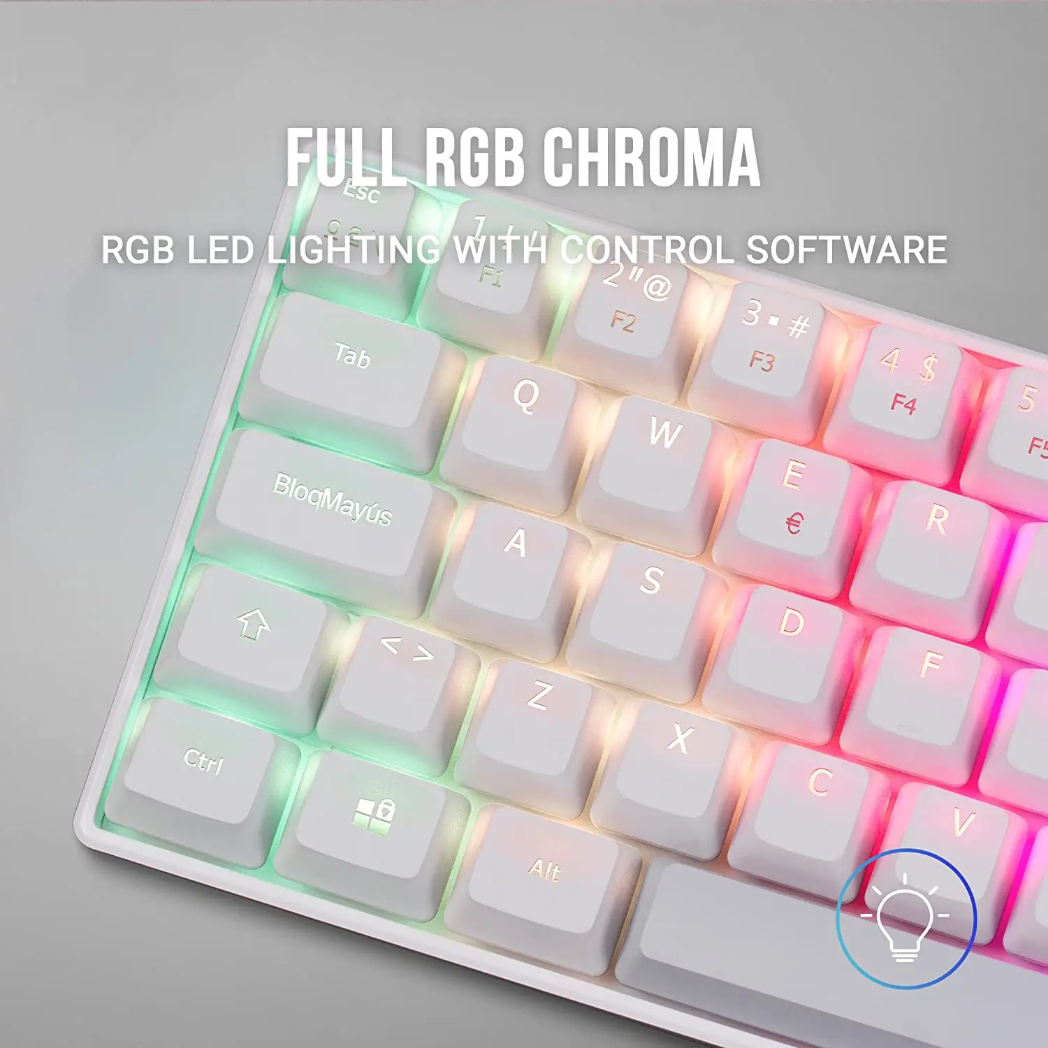 Mars Gaming MKMINI Ultra-compact mechanical Gamer keyboard RGB Flow Gaming  keyboard Outemu Switches black and white Spanish/French/Portuguese language  - AliExpress