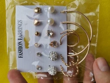 Juego de 9 pares de pendientes negros para mujer, Set de pendientes de perla simulada con bolas, Piercing de flor, kit de aretes de tuerca con tarjeta, joyería de Bisutería