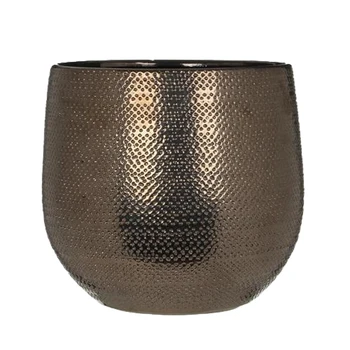 

Bronz Yuvarlak Seramik Saksı (25X29 CM)