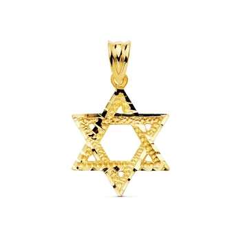 

18k gold pendant Star of Davld carved edging brightness [AC1013]