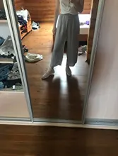 Pantalones de pierna ancha de seda para mujer, mallas tobilleras sueltas de pierna ancha, informales, cintura elástica, RZBY110