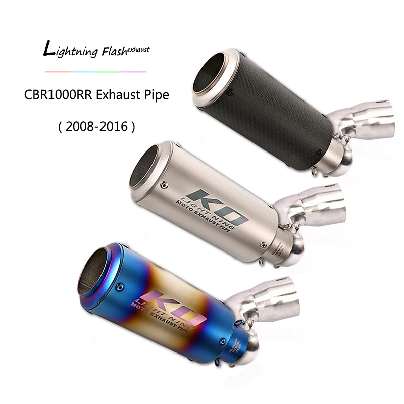 

EU Edition for Honda CBR1000RR 2008-2016 Motorcycle Exhaust Pipe Middle Pipe Slip On 51mm Muffler Escapes Removable DB Killer