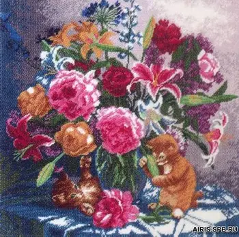 

616 Set for embroidery Hobby & Pro's Lilies Peonies's 33*33,5 cm