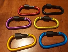 Kit de viaje de escalada con mosquetón, equipo de acampada de aleación de aluminio, equipo de supervivencia, para campamento gancho de alpinismo, mosquetón ZXH, 6 uds.