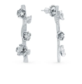 

Silver earrings with cubic zirconia sunlight sample 925