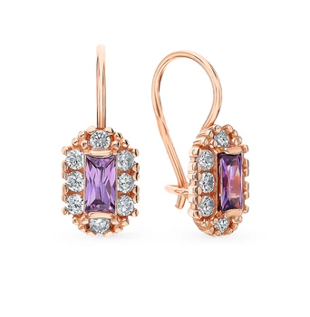 

Silver earrings with cubic zirconia sunlight sample 925 test