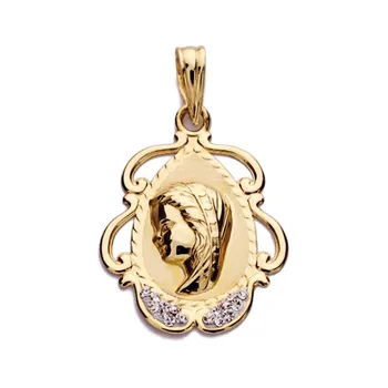 

Medal 9k gold Virgin Girl 23mm. Fence forms openwork detail zircons-Customizable-RECORDING INCLUDED IN THE PRICE