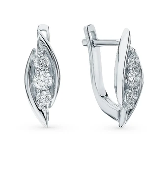 

Gold earrings with diamonds sunlight sample 585