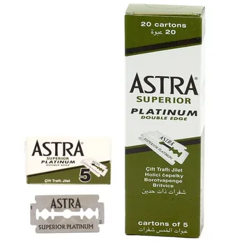 

100 Astra Superior Platinum Double Edge Shaving Razor Blades 100 Pcs Barber Favored by Astra