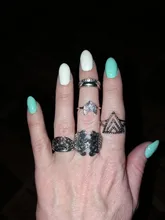 Tocona 6 unids/set Bohemia Color de plata antiguo Cross Arrow de diamantes de imitación negro anillos de encanto establece para las mujeres joyería de fiesta de кольца 3450