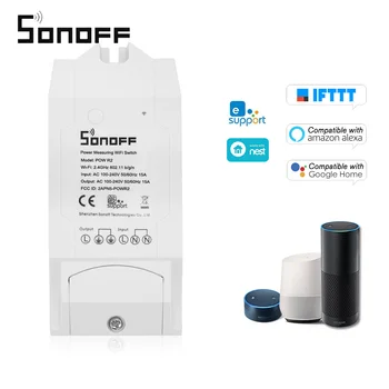 

Sonoff Pow R2 ITEAD Smart Switch Wireless Smart Home WiFi Switch Voice Control APP Remote Control Support for Alexa/Google Home