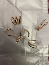 SAMCO 5 unids/set oído brazalete oro hojas no-Piercing oreja Clips falso cartílago pendiente de la joyería para hombres y mujeres