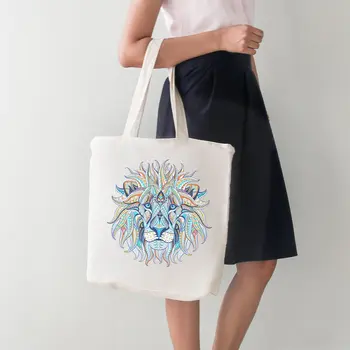 

Angemiel Bag Lion Turquoise Orange Tote Shopping Beach Bag