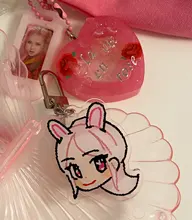 FANGQINGMAO-llavero personalizado de acrílico, charm, transparente, de plástico epoxi, transparente