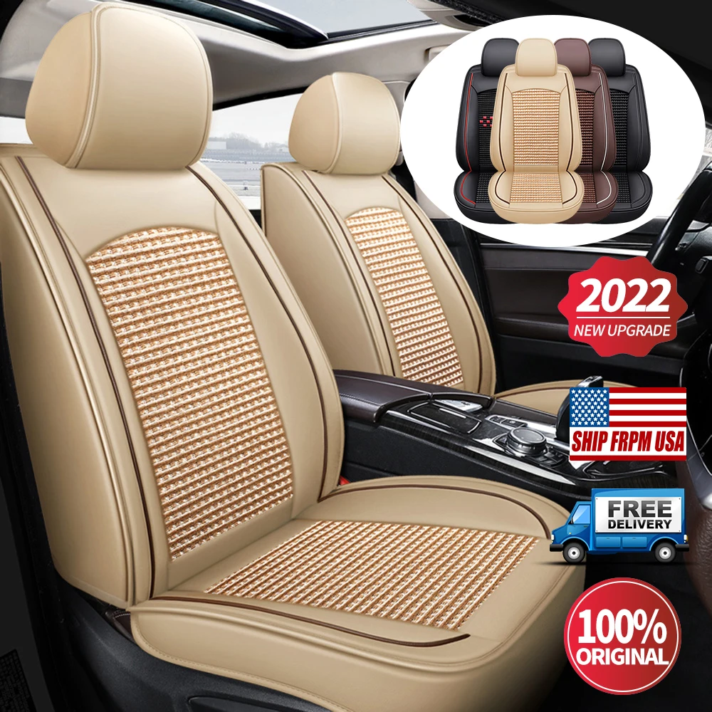 Car Seat Cover Front Set 2pcs Universal Leather Car Seat Cover Full