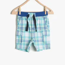 Coton/Детские Синие Клетчатые Шорты для маленьких мальчиков