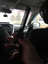 Peine plegable de acero inoxidable para práctica, cuchillo de mariposa para entrenamiento, peine, Barba, cepillos de bigote, herramienta de estilismo de peluquería