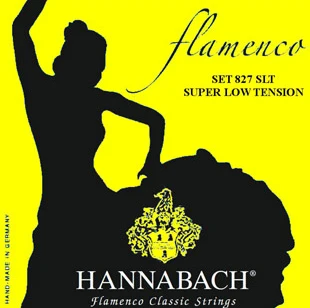 

827slt yellow flamenco strings for classical guitar yellow nylon/silver plated hannabach