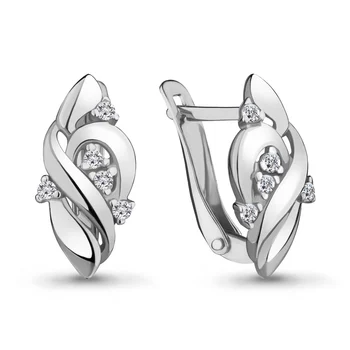 

Aquamarine earrings with cubic zirconia, 925 sterling silver