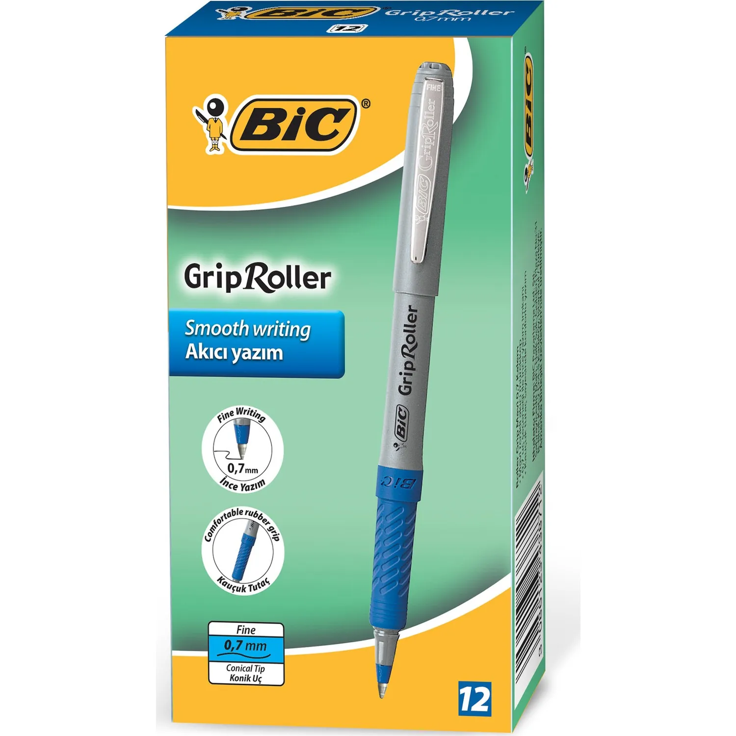 Bic Rollerball Pen Grip 0.7 Roller Pen 12 pcs Smooth Writing Grip Roller|Rollerball Pens| - AliExpress